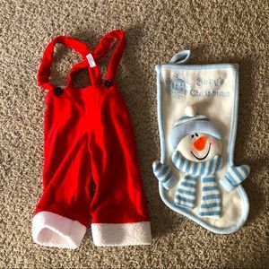 Baby’s 1st Christmas Stocking and Santa Overalls